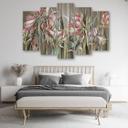 5 stykke lærredstryk, Iris blomster