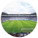 Tapet cirkel FC Magdeburg Stadium by Night - vliesetapet/selvklæbende non-woven tapet