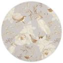 Tapet cirkel Fugle blandt hvide blomster - UN Designs - vliesetapet/selvklæbende non-woven tapet