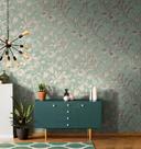 Blomstertapet non-woven Novamur Jackie grøn, guld