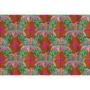 Tropisk blomstertapet - turkis og pink på terracotta - non-woven