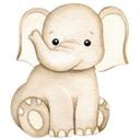 Wallsticker med siddende elefant