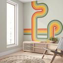 Wallsticker retro kvartcirkel | regnbuefarver