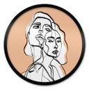Póster line art retrato de dos mujeres - Treechild - Redondo