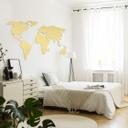 Wereldkaart goud effect aluminium