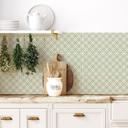 Azulejos Adhesivos a cuadros en blanco pistacho - lote de 12