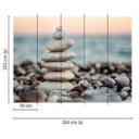 non-woven tapet Stone Beach fototapet med foto af havet strand fototapet Designwalls i grå og blå 