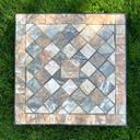 Support poterie avec roulettes en mosaïque - Carré 33x33 cm