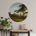 Vinilo decorativo Voogd - Paisaje italiano con pinos paraguas - Redondo