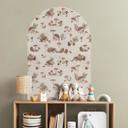 Wallsticker rundbuevægpanel Søde pindsvin i efterårsskoven - Kikki Belle - bred