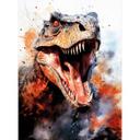 Fototapet Dinosaurer - T-Rex: Det vilde ansigt fra forhistorisk tid - Jaszke