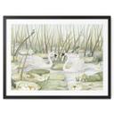 Póster Dos cisnes en el estanque - Kikki Belle
