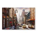 Glasschilderij Red Umbrellas in New York