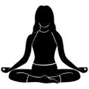 Wallsticker yoga siddende stilling af den kloge silhuet monokrom