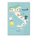 Glasbillede - Kort over Italien - Rivers