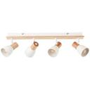 Spotbalken Emil, braun, 16,5 x 57,5 cm, Holz Lampe