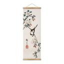 Póster de tela Hiroshige - Pequeño pájaro en rama de cerezo - Panorama