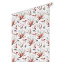 Tapet med mønster - illustrerede blomster - rød