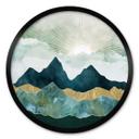 Póster Paisaje soleado en azul y dorado - SpaceFrog Designs - Redondo