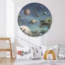 Vægcirkel Kikki Belle - Tropical Fantasy in Space – print på aluminium (Alu-Dibond)
