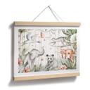 Póster Animales asiáticos en el bosque de bambú - Kvilis