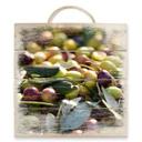 Cuadro de madera Aceitunas mediterráneas - 40x41,5 cm
