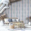 Papel pintado no tejido Stripes Stripes Modern, Kids mate en azul
