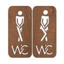 Décoration en bois - Signalisation toilettes 02 - Placage d'acajou