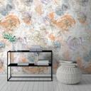 Ikke-vævet tapet med blomstermønster i pastelakvareller - Fototapet med blomster - Elegant