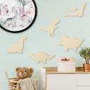 Decoración en madera chopo - set dinosaurio (5 piezas)