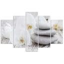 5 stykke lærredsprint Orchid Zen Spa Stones