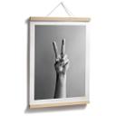 Póster en blanco y negro | Mano de la Victoria - Signo de paz y victoria - Bühler