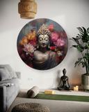 Rundt lærredsbillede Buddha Zen blomster abstrakt