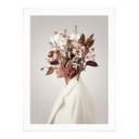Póster Polilla - Belleza con sombrero de flores