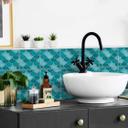 Azulejos Adhesivos escamas de pez - turquesa - lote de 12