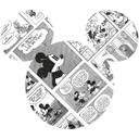 Selvklæbende vlies tapet - Mickey Head Comic Cartoon - 125 x 125 cm