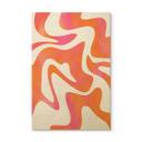 Cuadro de madera Ondas abstractas en naranja-rosa - Bloom