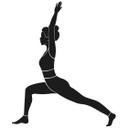 Wallsticker yoga-kriger silhuet monokrom
