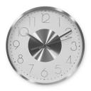 Moderne Aluminium Wanduhr grau mit Silberoptik - R