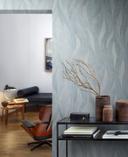Papel pintado no tejido con aspecto de ola artística y ola azul
