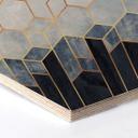 Hexagon Hout Fredriksson - Blauw Witte Hexagons