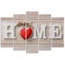 5-delt lærredsprint, Home Sweet Home Beige