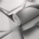 Papel pintado no tejido con formas geométricas y efecto metálico en gris