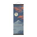 Póster de tela Luna llena sobre la cima del Fuji-san - Roze - Panorama