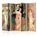 Skærm som rumdeler - Alphonse Mucha. Kvinder , 5-delt - 225x172 cm