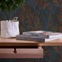 Papel pintado con flores - Floral negro naranja - Papel pintado no tejido A.S. Création