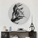 Tableau sur alu-Dibond rond Jo - Lys magique noir et blanc