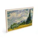 Cuadro de madera van Gogh - Campo de trigo con cipreses