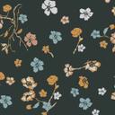 Blomstertapet sort gul - naturlig tapetdesigner - fleece tapet blomster