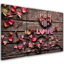 3-delt lærredstryk Heart Love vintage blomster